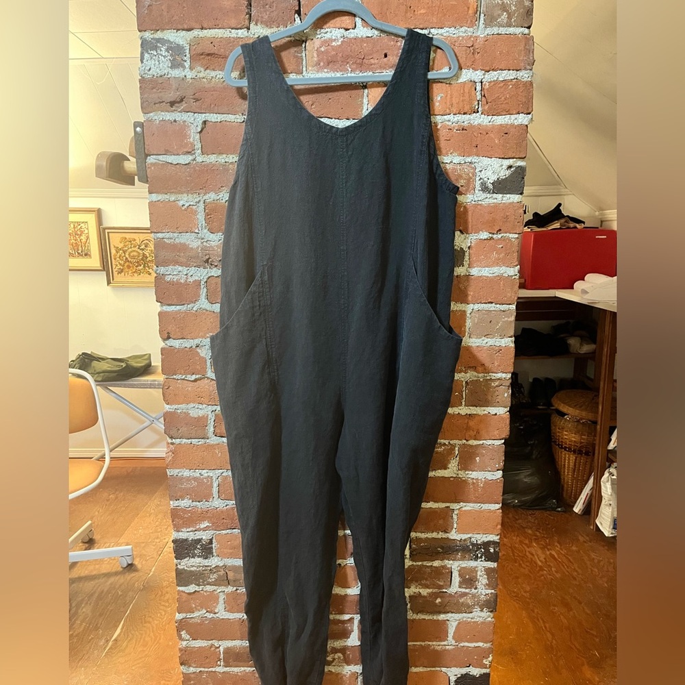 100% linen handmade Clyde jumpsuit - large tall